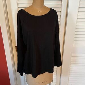 ECO WISH | black long sleeve crisscross back top XL NWT